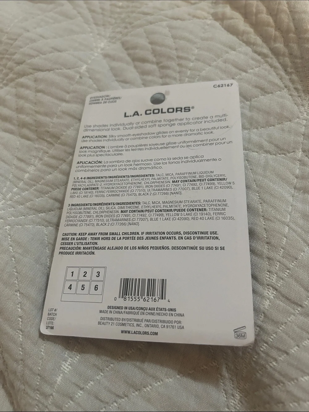 L.A. COLORS 6-Color Eyeshadow Palette - Teal, Green, Peach, Gold, Purple nwt